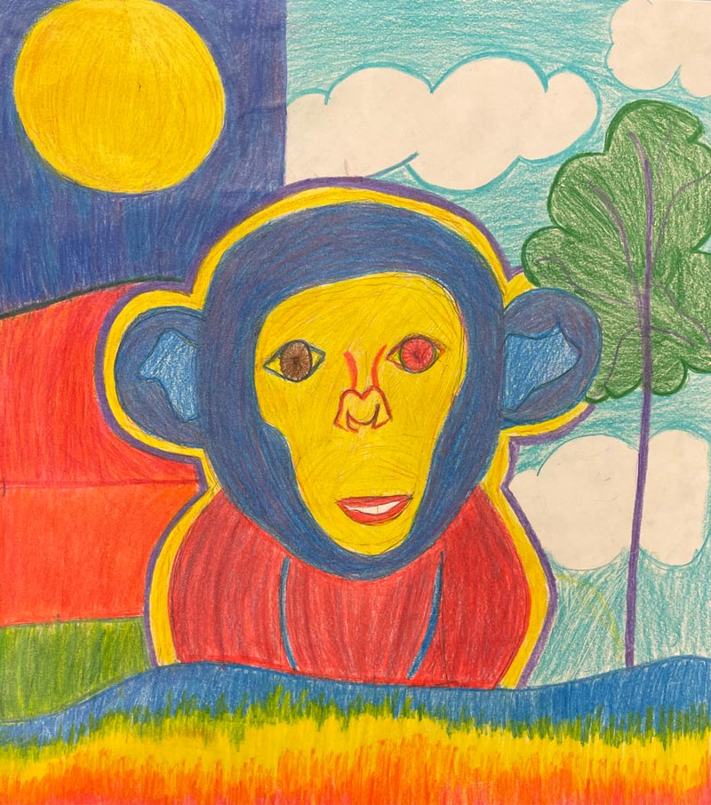 Mad City Arts blog Primary Color Challenge student Gaby art taught by Louis Ely, of Lou Art