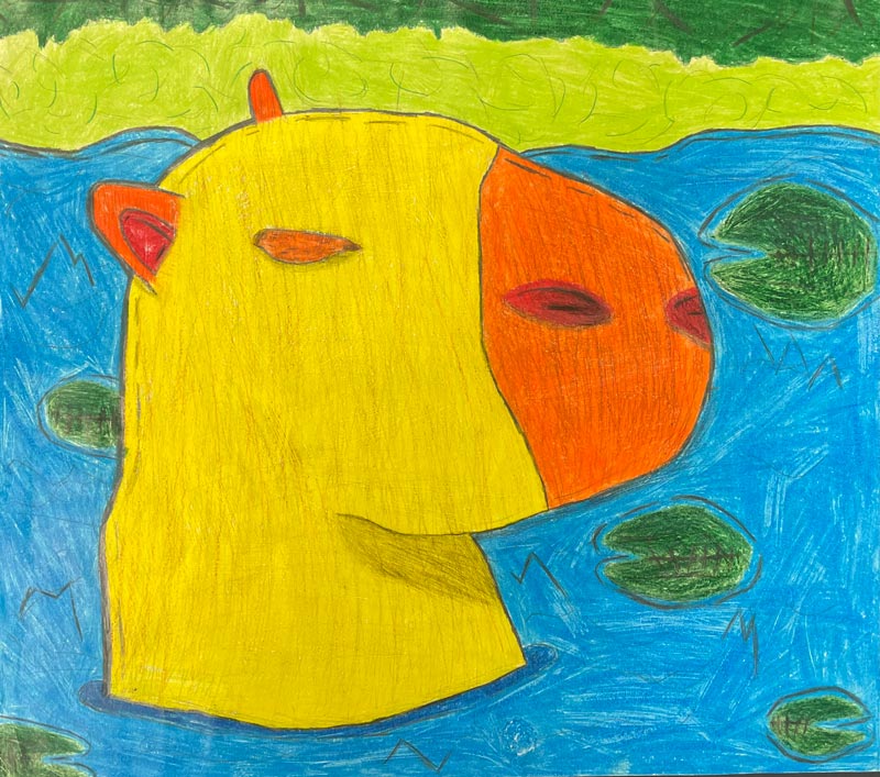 Mad City Arts blog Primary Color Challenge student Maxx art taught by Louis Ely, of Lou Art