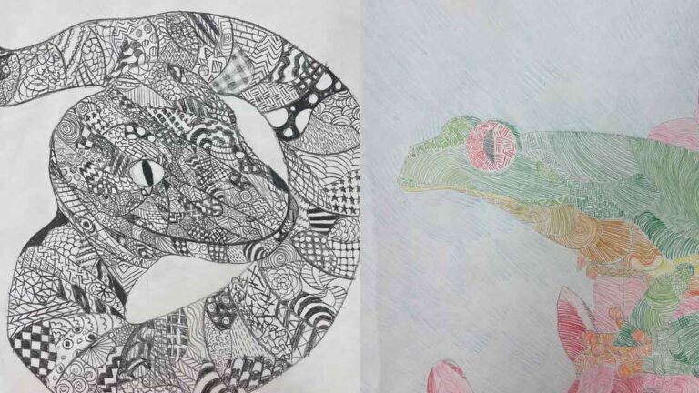 Zentangle Art from Sherman Middle School 7th Grade Students.